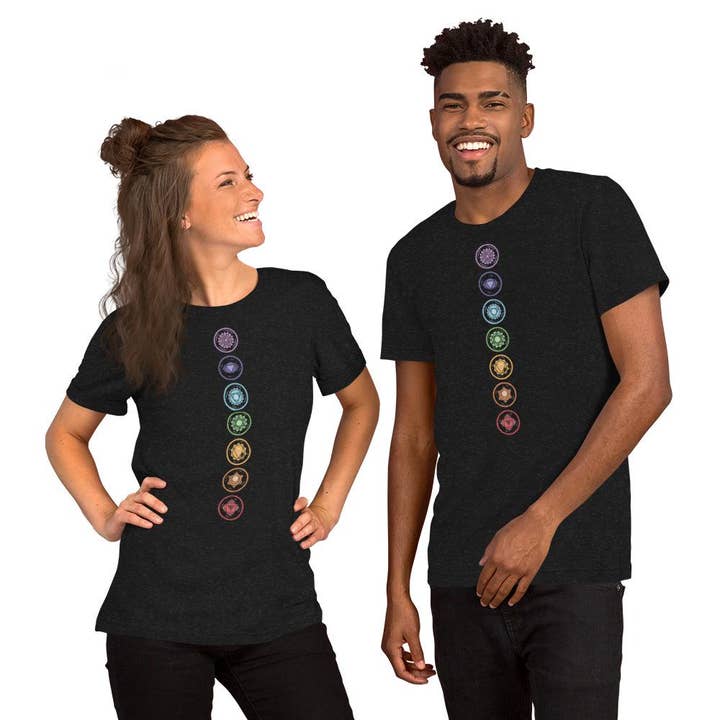 Original Chakra Affirmationen Unisex T-Shirt für den Großhandel von Jade Meraki Studios