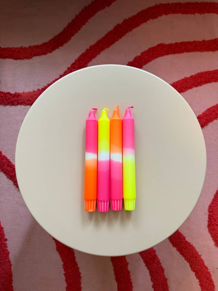 Velas de tinte neón 4 piezas - Lemon Candyshop para venta al por mayor de Wichtigedinge