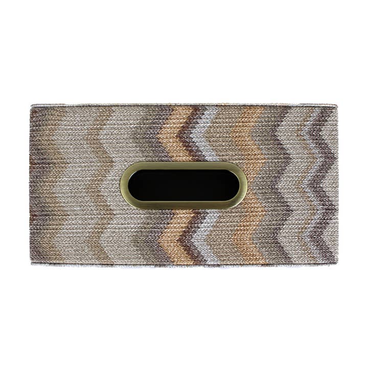 Signature Home Collection GmbH - Wholesale Tissue Box - Tissue box zigzag brown gray pattern tissue box2