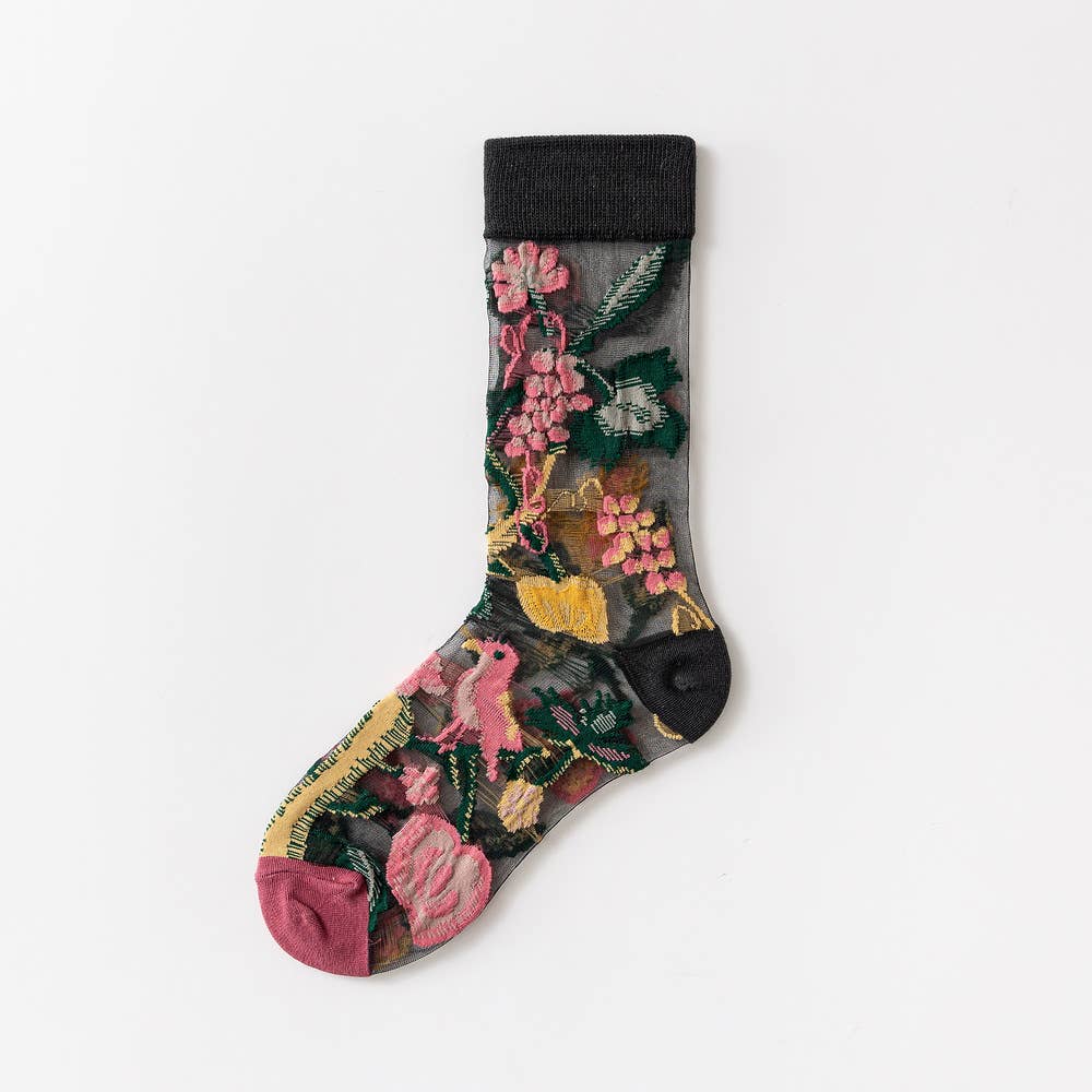 Tourtiwi - Wholesale Socks - Women's - Fruit Flower Animal Pattern Transparent Thin Summer Socks5