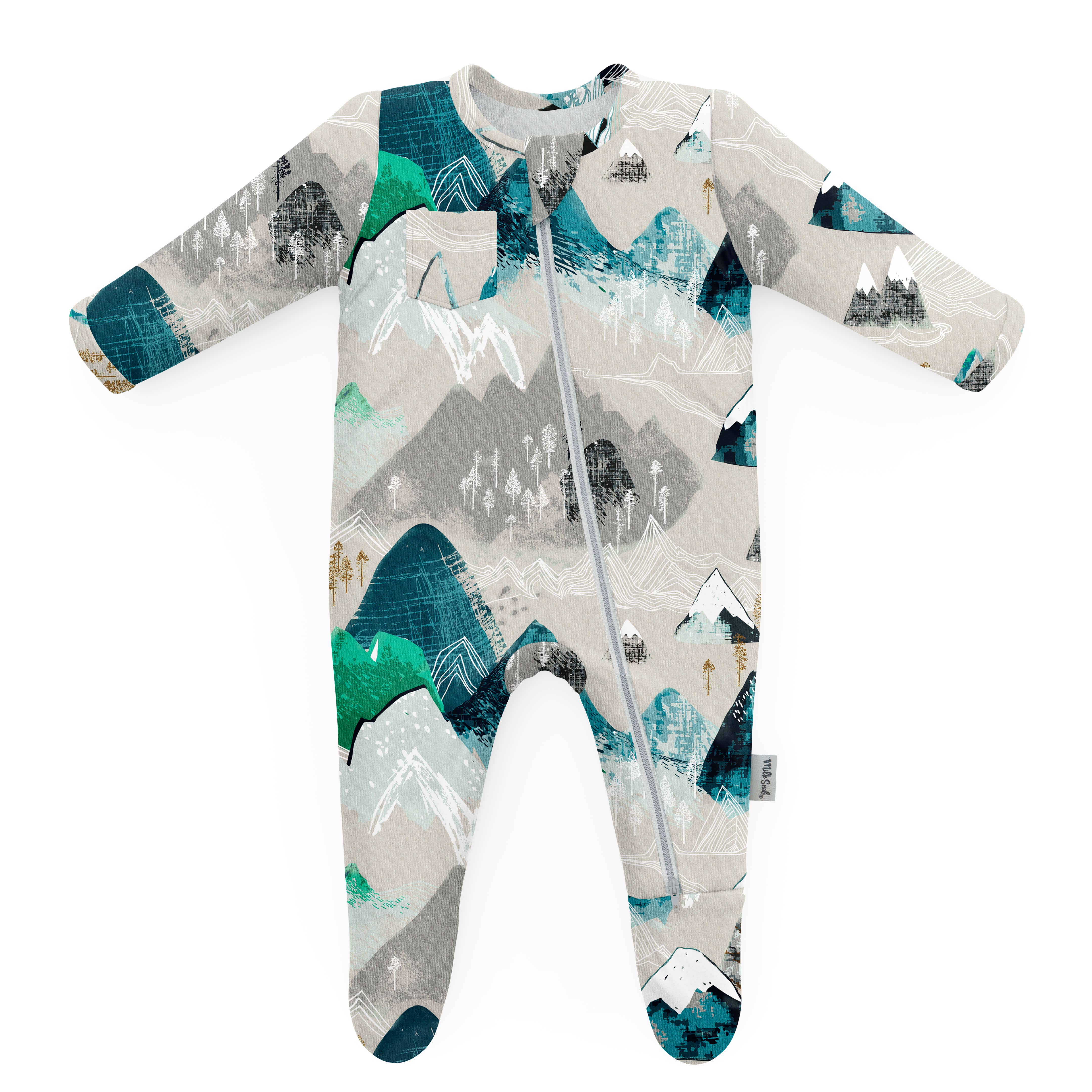 Milk Snob - Wholesale Sleepsuit - Baby - ROCKY MOUNTAINS FOOTED JAMMIES0