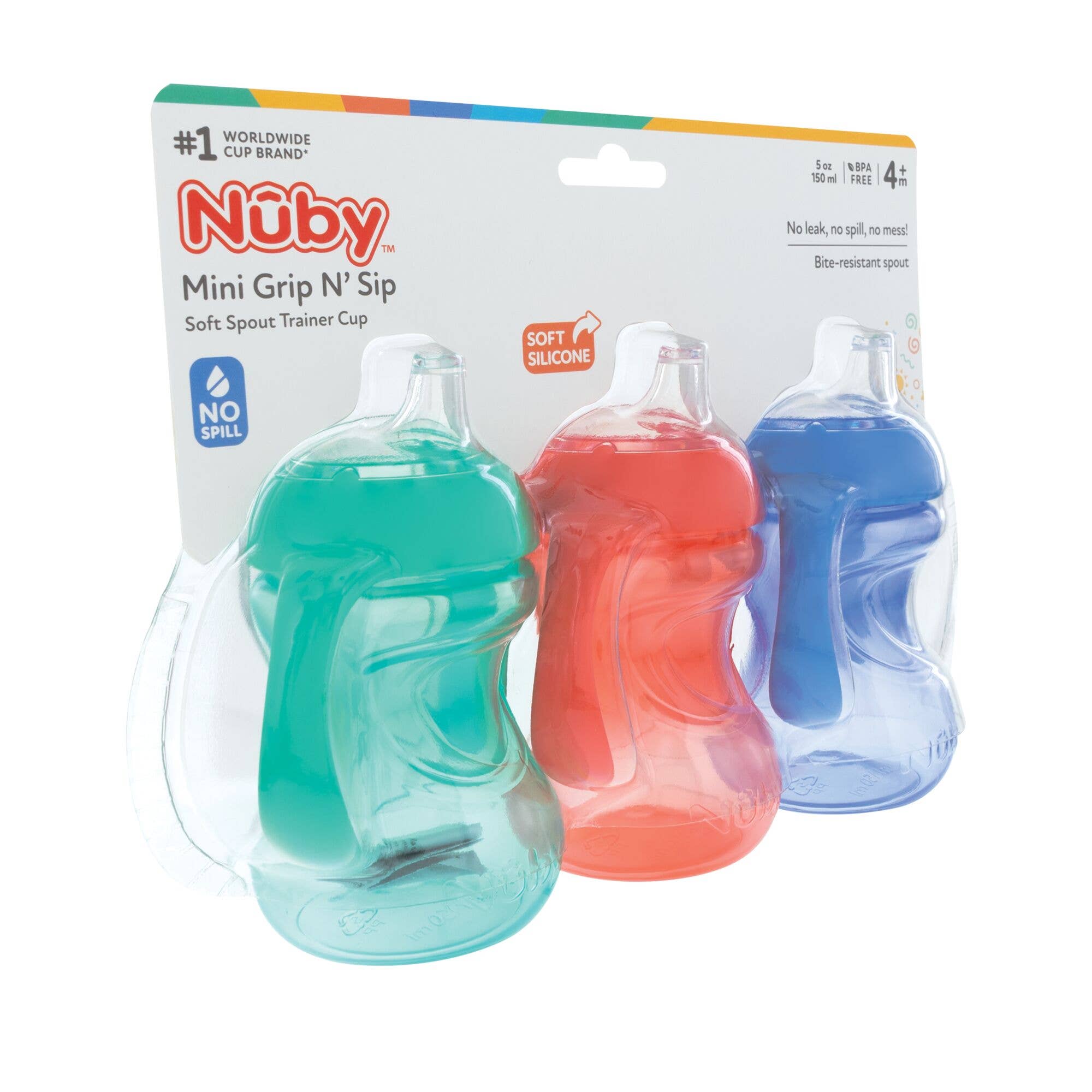Nuby - Wholesale Drinking Glass/Cup - Nuby 3 Pack 6oz Mini No Spill Easy Grip Trainer Cups1