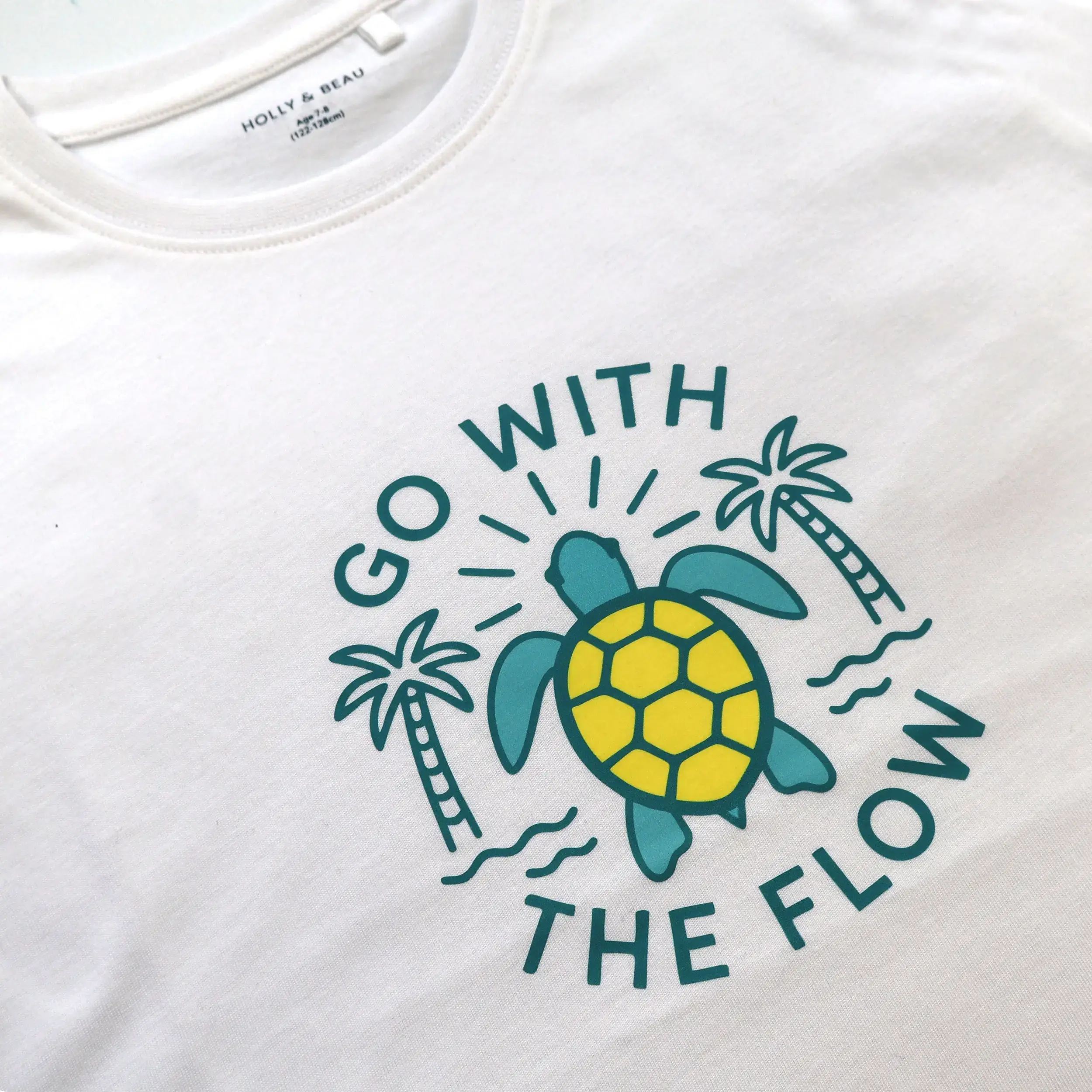 Holly and Beau – wholesale Screen-printed t-shirt – Kids – Organic Cotton White Turtle Kids T-shirt2