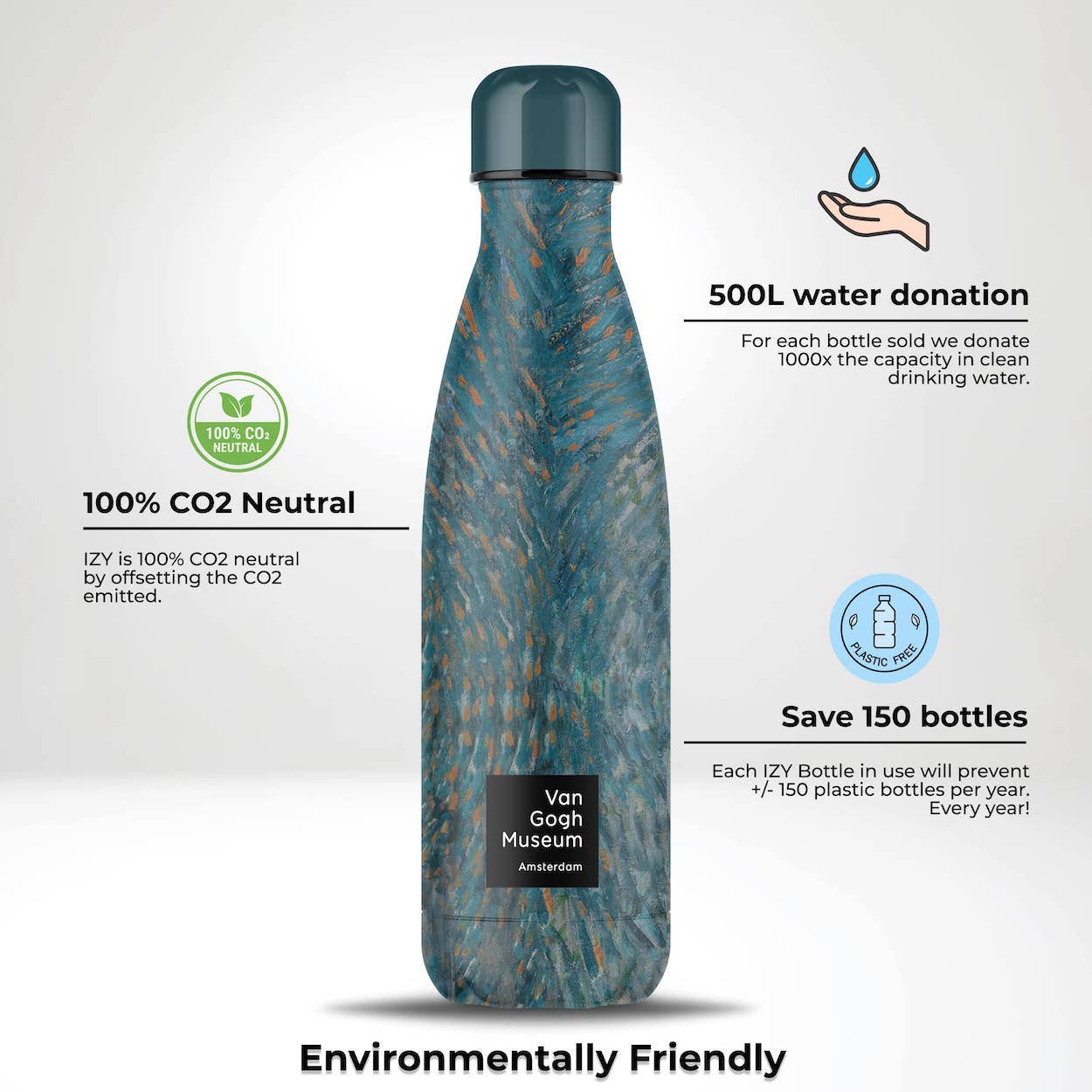 IZY Bottles – Großhandel Trinkflaschen – Thermosflasche Selfportrait Van Gogh – Isolierte 500-ml-Wasserflasche2