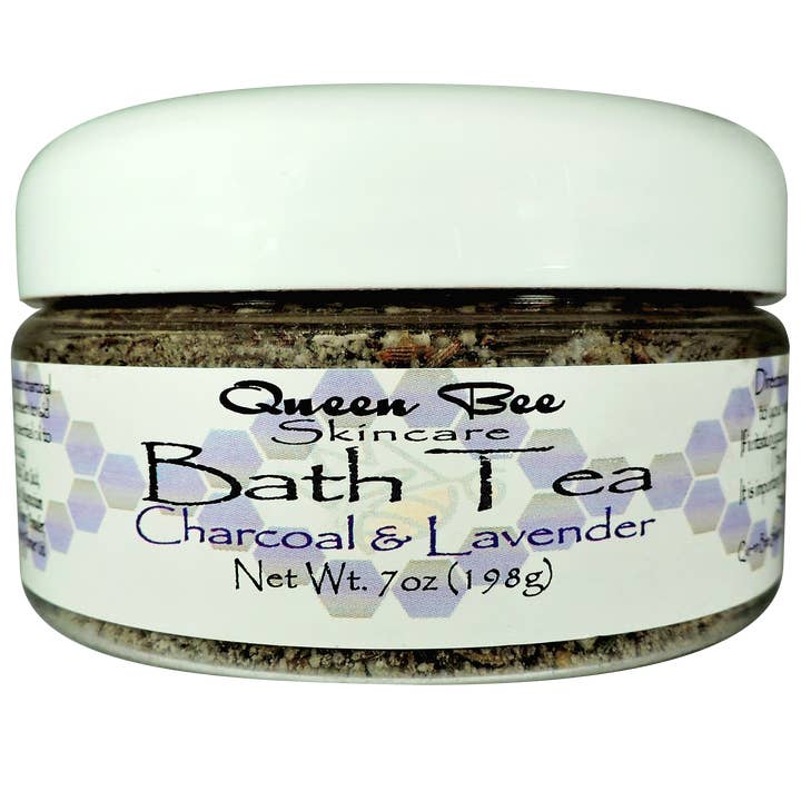 Charcoal & Lavender Bath Tea 7oz voor wholesale door Queen Bee Skincare, LLC