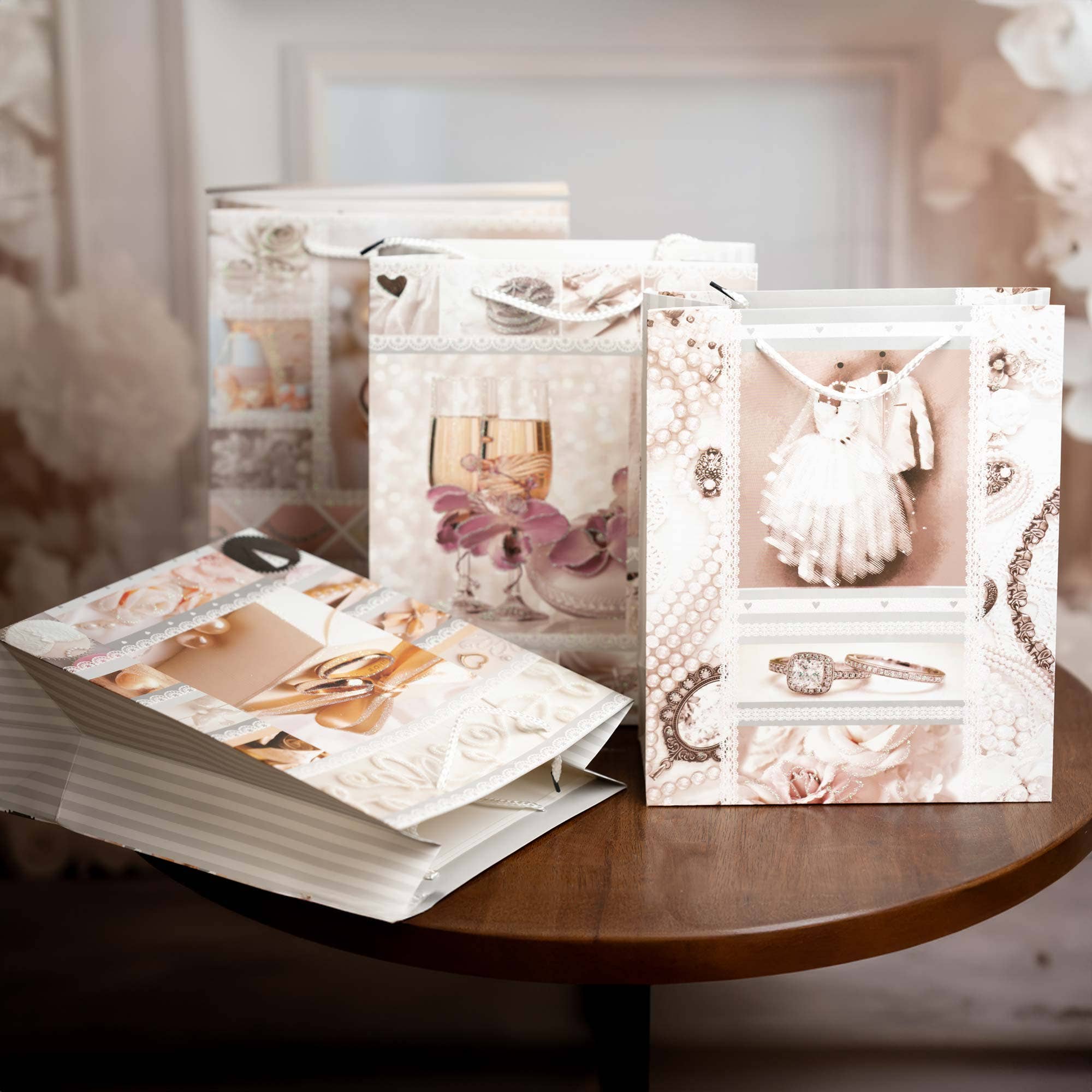 Emartbuy – wholesale Gift bag – Elegant Wedding - Themed Gift Bags - Set Of 40