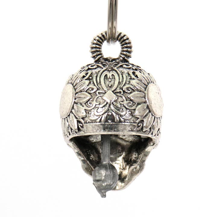 SILVER Hot Leathers Sugar Skull Bell BEM1029 for wholesale on Faire