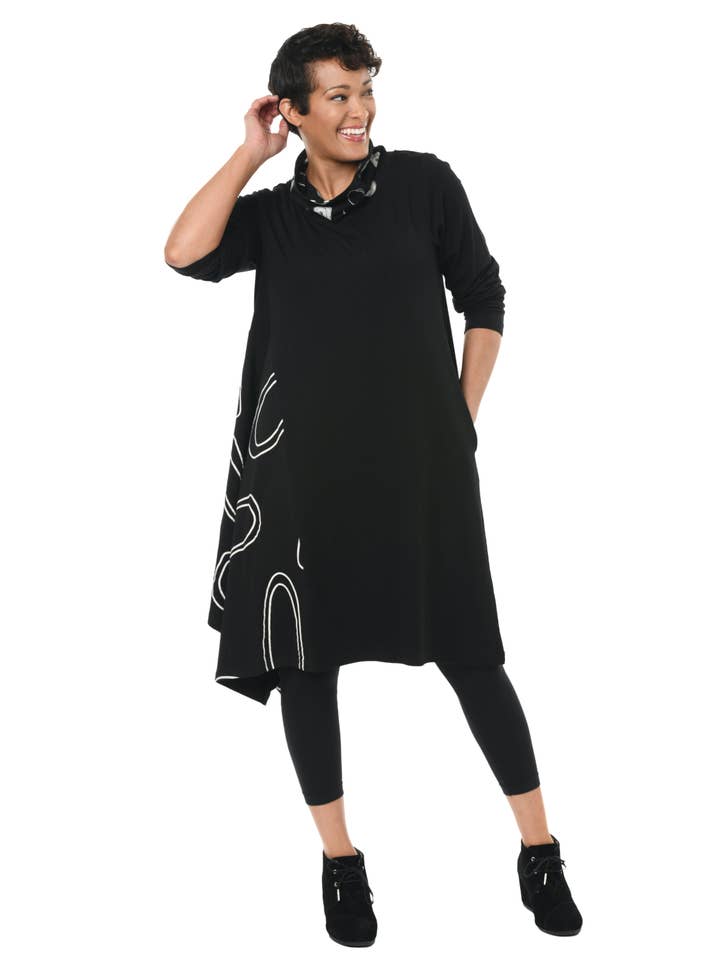 Tulip Clothing - Wholesale Dress - Women's - SDM133 Emaline Dress in Black Multi