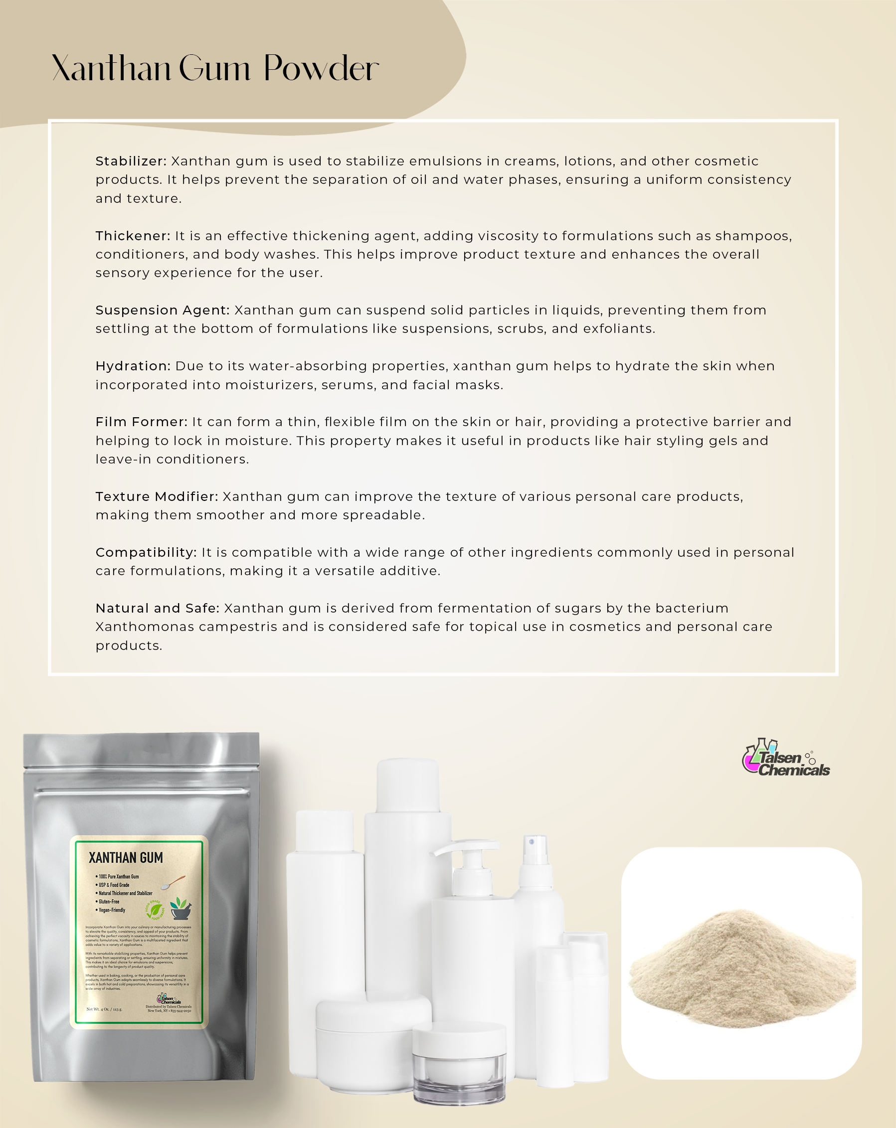 Talsen Chem - Wholesale Protein/Superfood Powder - Xanthan Gum2