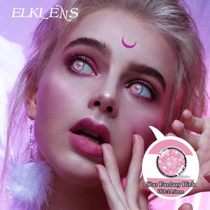 ELKLENS - Wholesale Costume - Women's - Halloween Costume Bingo Pink Contact Lens Cosplay | 1Year