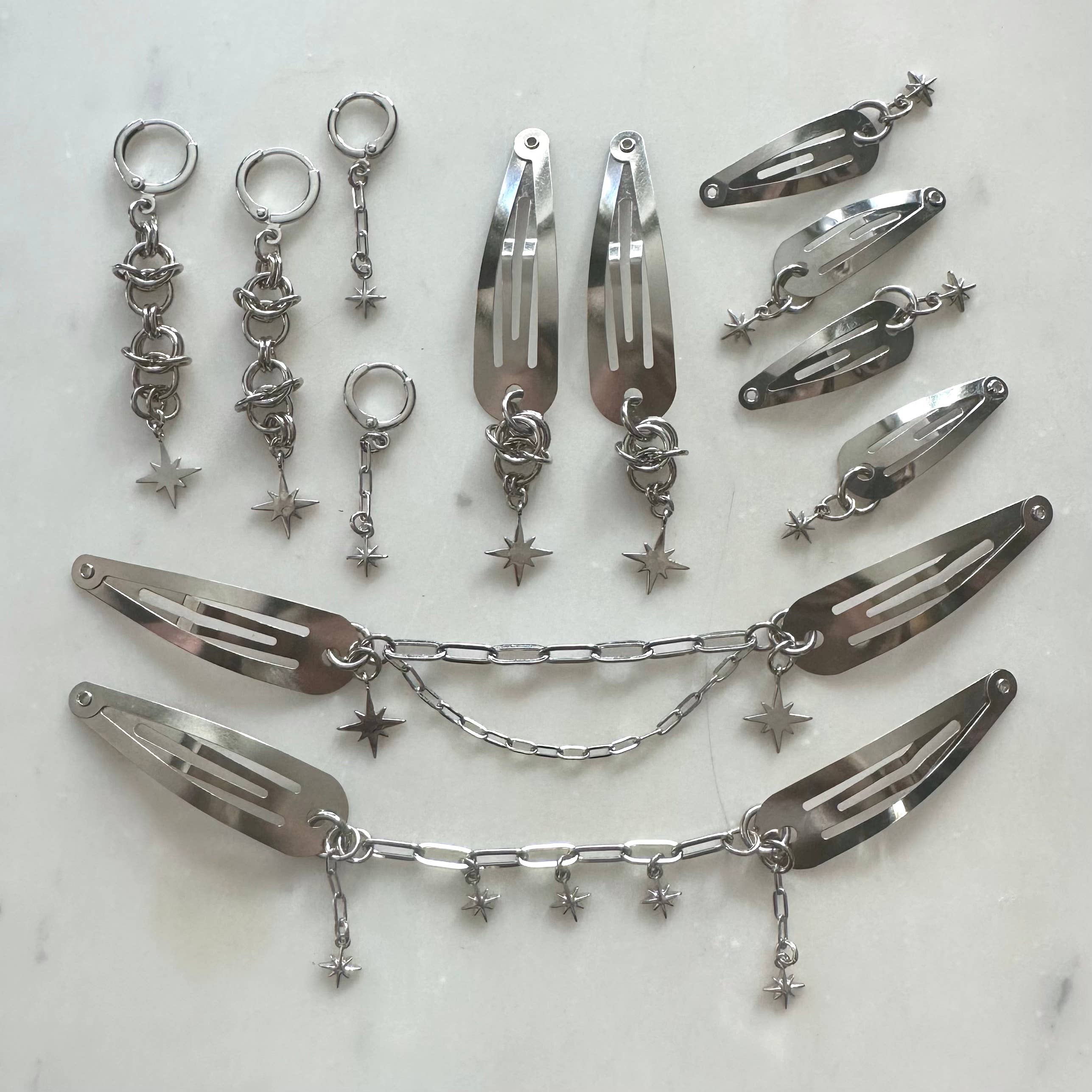 Foolish Fetish - Wholesale Dangle Earrings - Cosmic Starburst Chainmail Earrings6