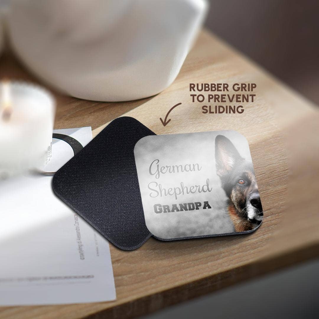 3dRose - Wholesale Coasters - 3dRose, Photo of a German Shepherd with German Shepherd Grandpa in black., Coaster10