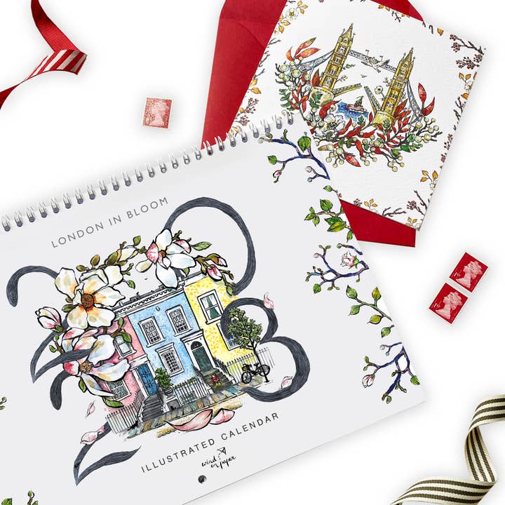 2023 London In Bloom Calendar. A4 Double Page Wall Calendar. for wholesale by Wind On Paper