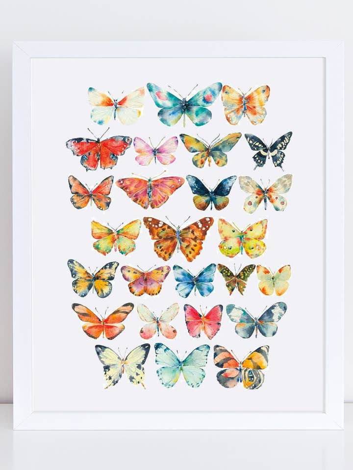 Stora fjärilar ART PRINT för wholesale av June Watercolor