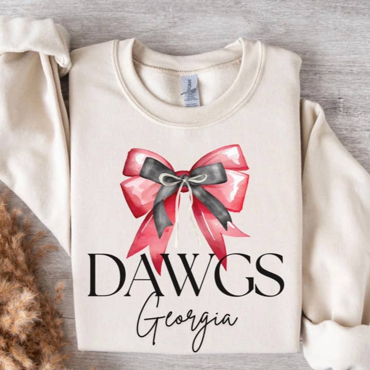 Camisola Dawgs Georgia com laço coquete por atacado de Southern Designs & Home Decor