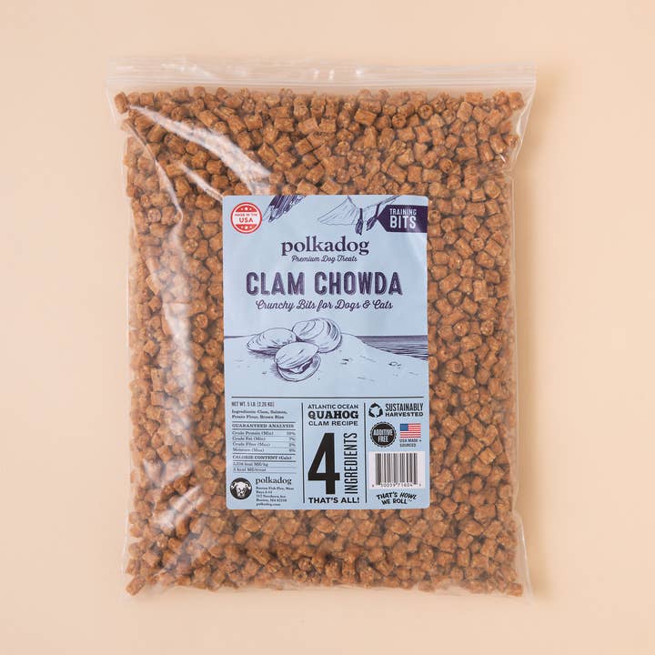 Polkadog - Wholesale Pet Treats - Dog - Clam Chowda Bits - 5LB Bulk - Dog Treats0