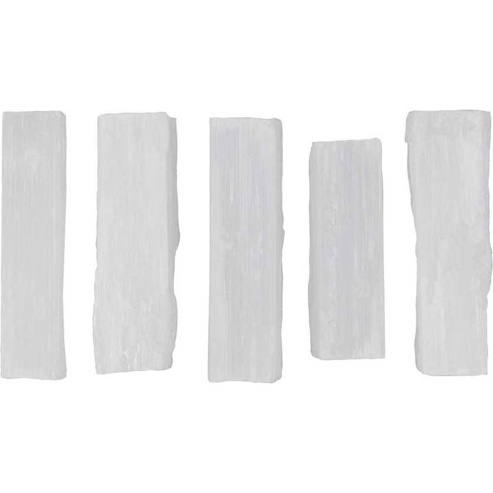 Kheops International inc. - Wholesale Spiritual Stone/Crystal - Selenite-Rough Rectangles/3.75"-4"(Pk 5)