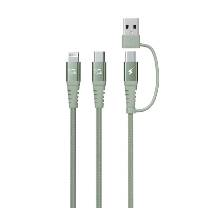 LAX Gadgets - Wholesale Charging Cable - 4-in-1 USB-A/USB-C to USB-C and Iphone Cables-Retail Pack5