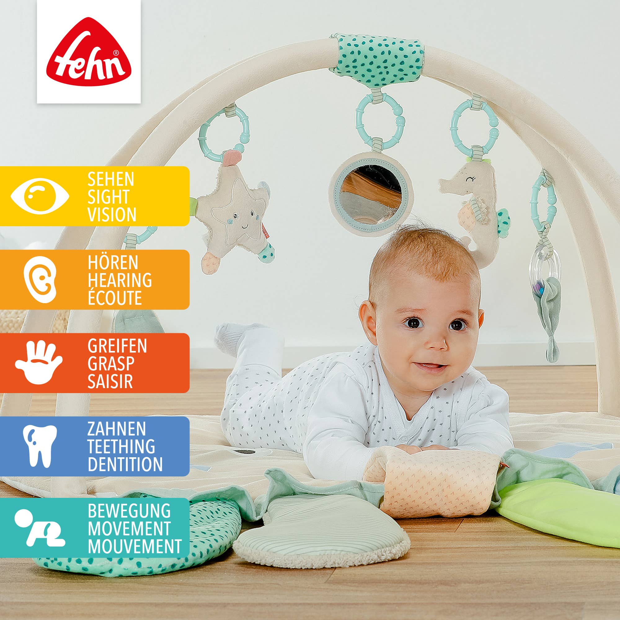 Fehn - Wholesale Play Mat - Kids & Baby - 3D activity blanket octopus - toy bow with toys1