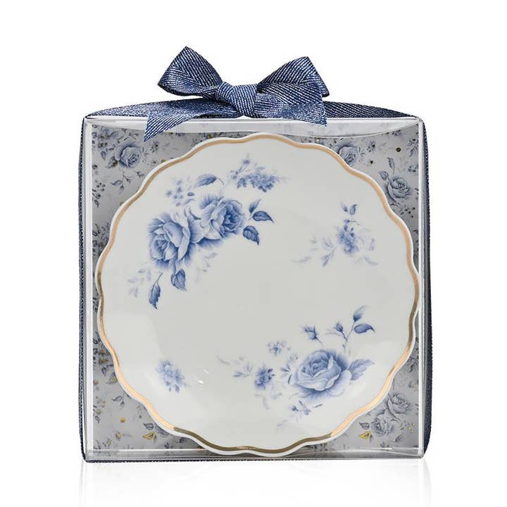 Pratinho porta-joias em porcelana Flores Azuis por SoapTales por atacado de IngrossoBeauty by INCI Srl