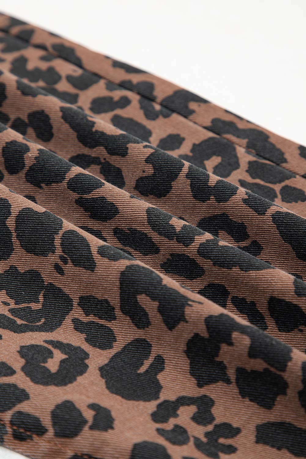 As shown Leopard Print Split Denim Midi Skirt | S-XL for wholesale on Faire2