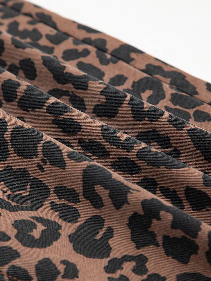 FULL TIME PURCHASE - Wholesale Skirt - Women's - Leopard Denim Frayed Split Denim Midi Skirt14