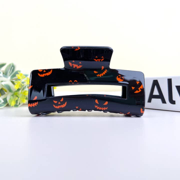 TheDivaSoap - Wholesale Hair Clip - Women's - Halloween Rectangular Ghost Skull Hair Claw Clip