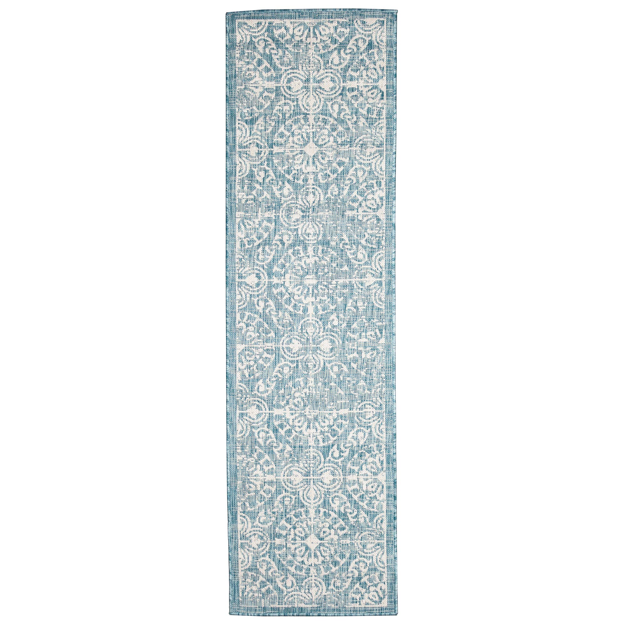 Carmel Antique Tile Indoor/Outdoor Rug Aqua for wholesale on Faire2
