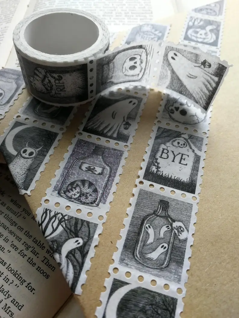 Jon Turner Illustration – wholesale Washi tape – Spooky Stamps Art Washi Tape6