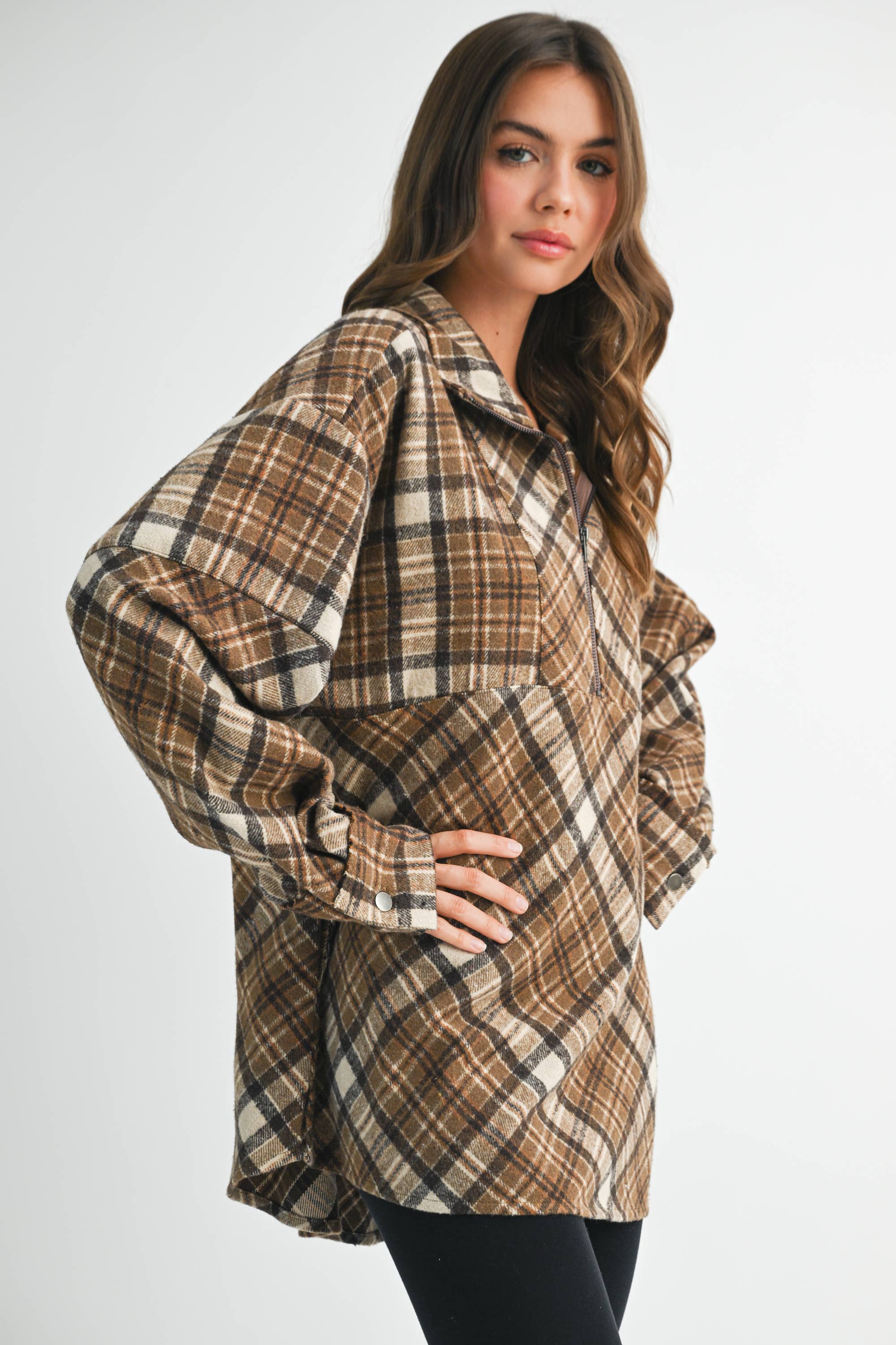 AEMI + CO - Wholesale Sweatshirt - Women's - 8421EK Mya Plaid Pullover 120