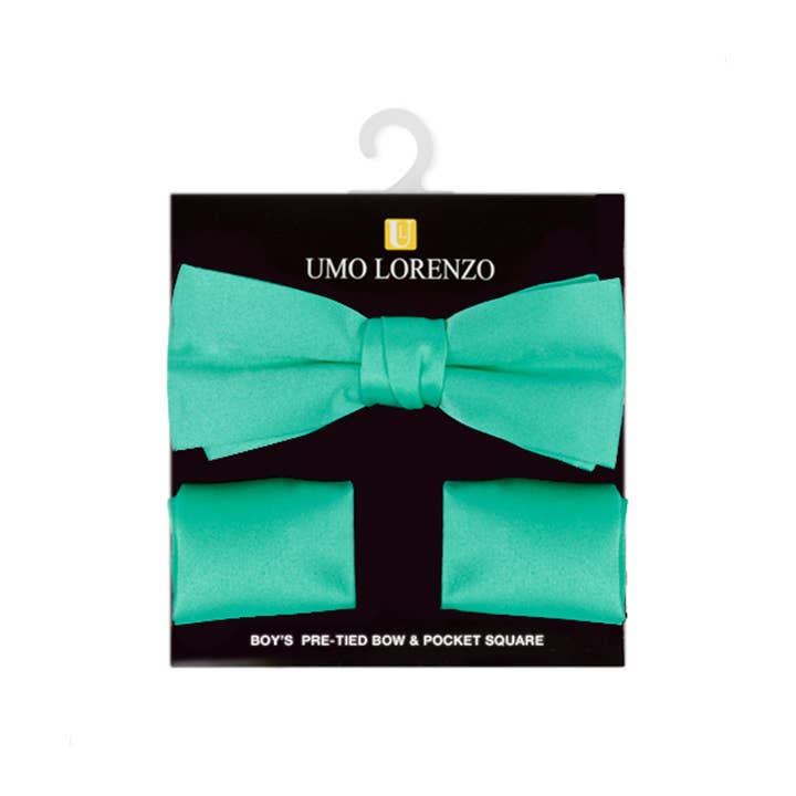 Selini New York - Wholesale Bow Tie - Kids - 100% Poly Satin Boy's Banded Bow Tie and Hanky BBTH13019