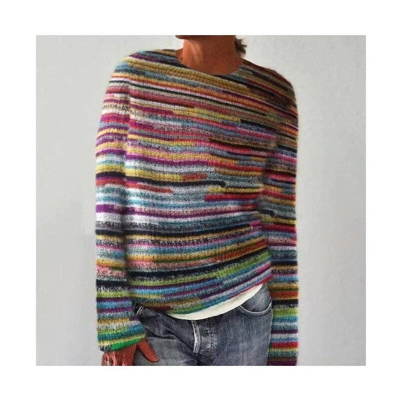 UZ Wholesale Store - Vente Pull en maille – femme - Pull imprimé à manches longues et surdimensionné1