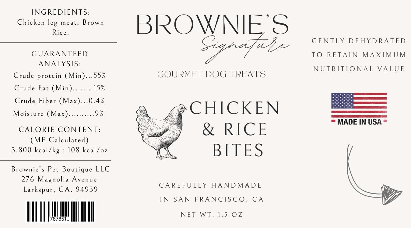 Brownie's Dog Treats - Wholesale Pet Treats - Dog - Chicken & Rice Bites - Pocket Tube3