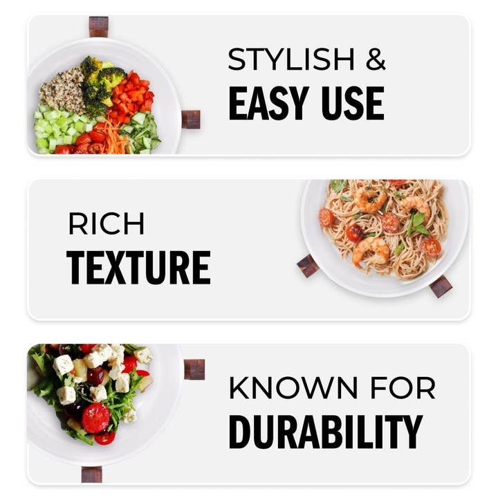 DUKA - Wholesale Serve Bowl - 101 oz White Porcelain Salad Bowl with Wood Base3