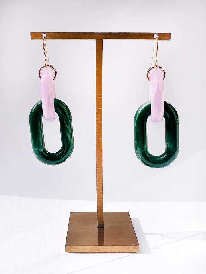 Orecchini a catena in giada viola infiniti colori per la vendita all'ingrosso da parte di cukimber