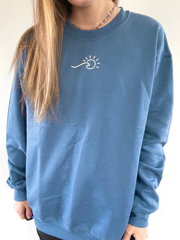 Sunshine Designs Boutique LLC - Wholesale Graphic Sweatshirt - Women's - Sun & Wave Crewneck Sweatshirt