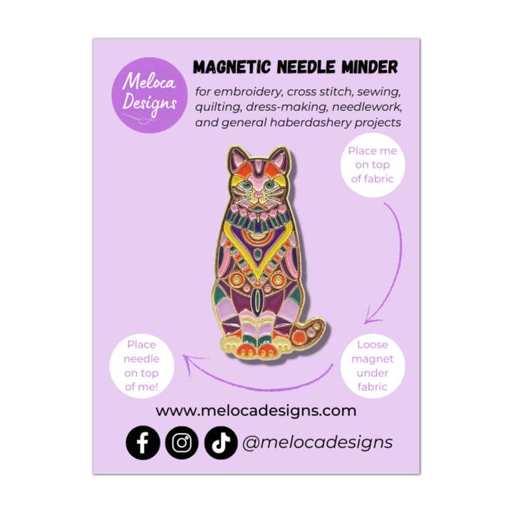 Meloca Designs - Vendita all'ingrosso Attrezzatura per ricamo/punto croce - Tritacarne a forma di gatto con mandala per punto croce e ricamo1