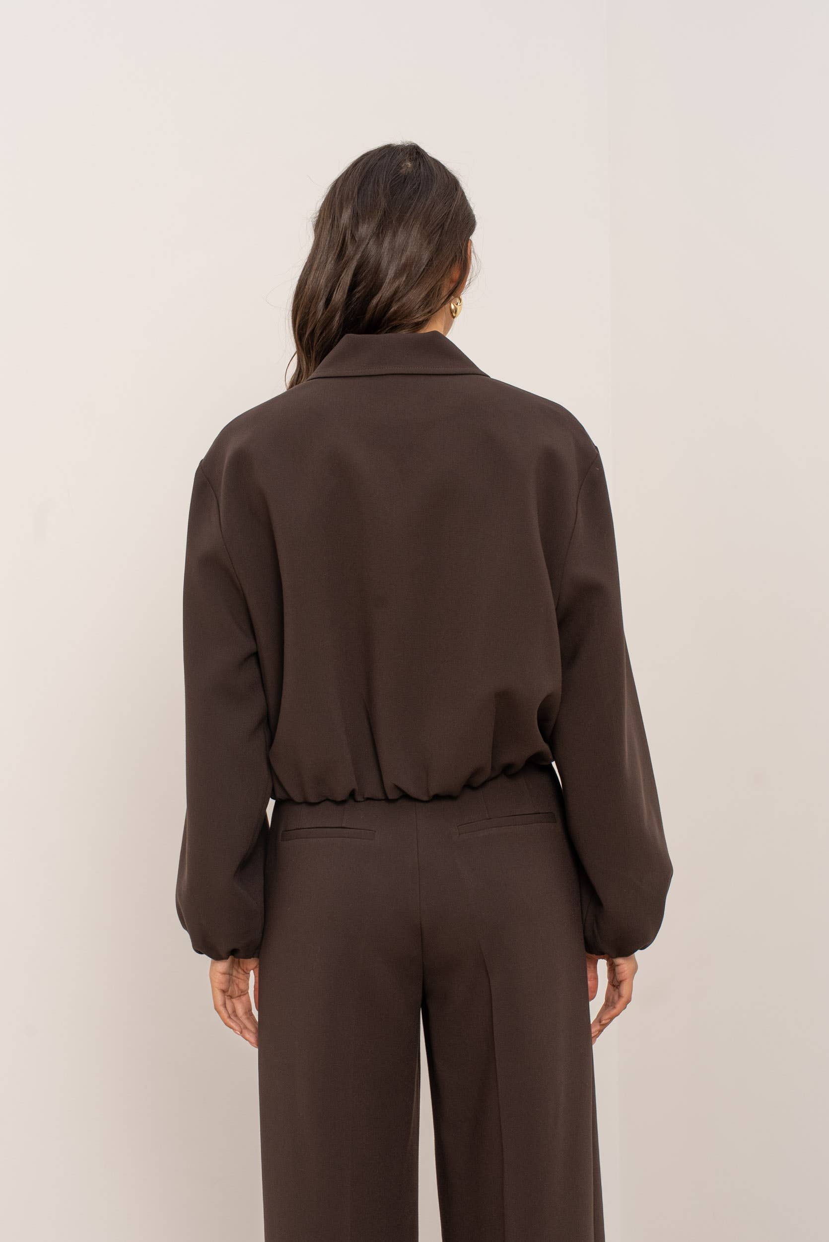 Attentif Paris - Wholesale Bomber Jacket - Women's - [Aura] Short zip-up bomber jacket with shirt collar28