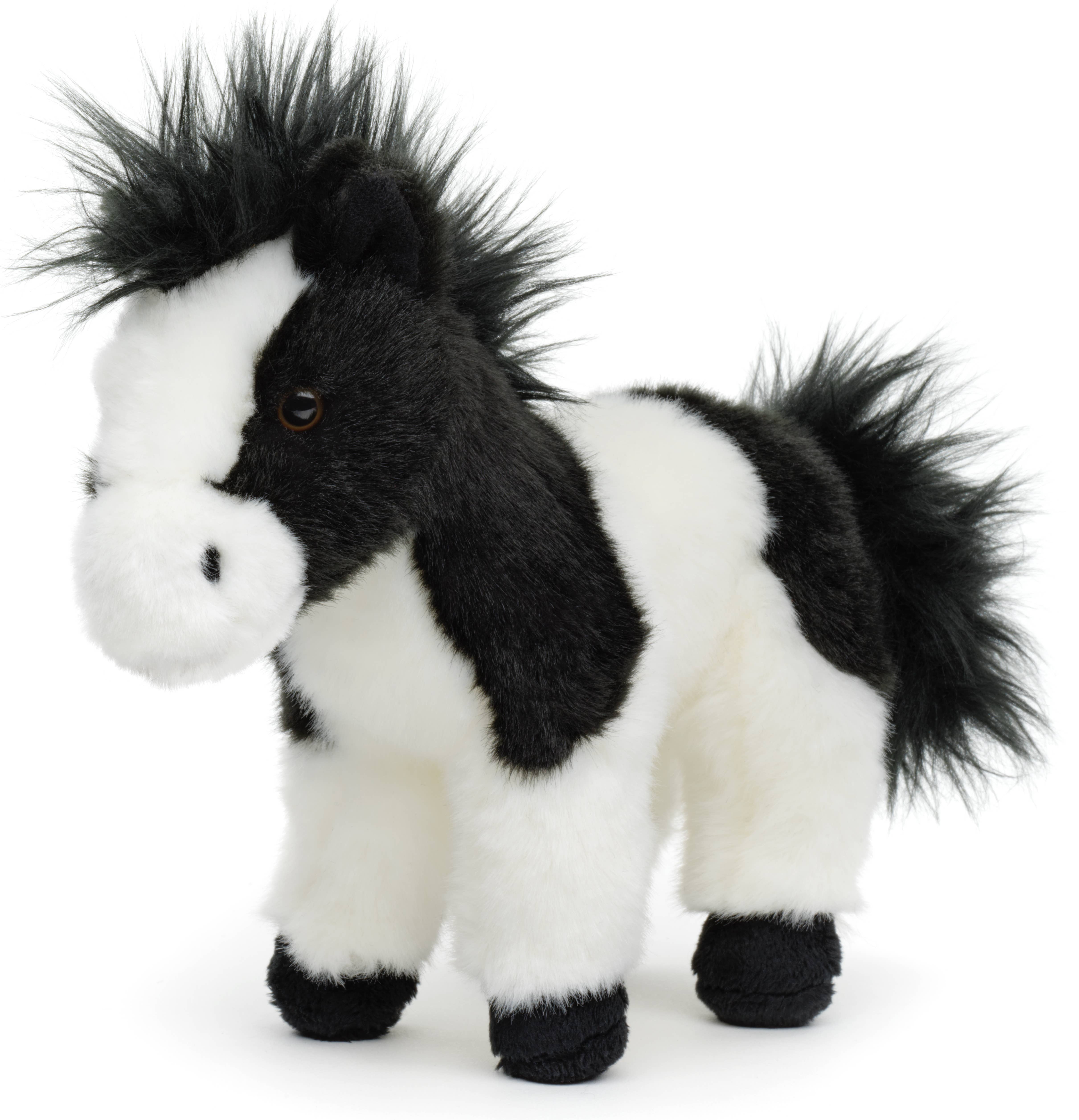 Uni Toys - Wholesale Stuffed/Plush Toy - Kids & Baby - Black and white horse, standing - cuddly/plush toy