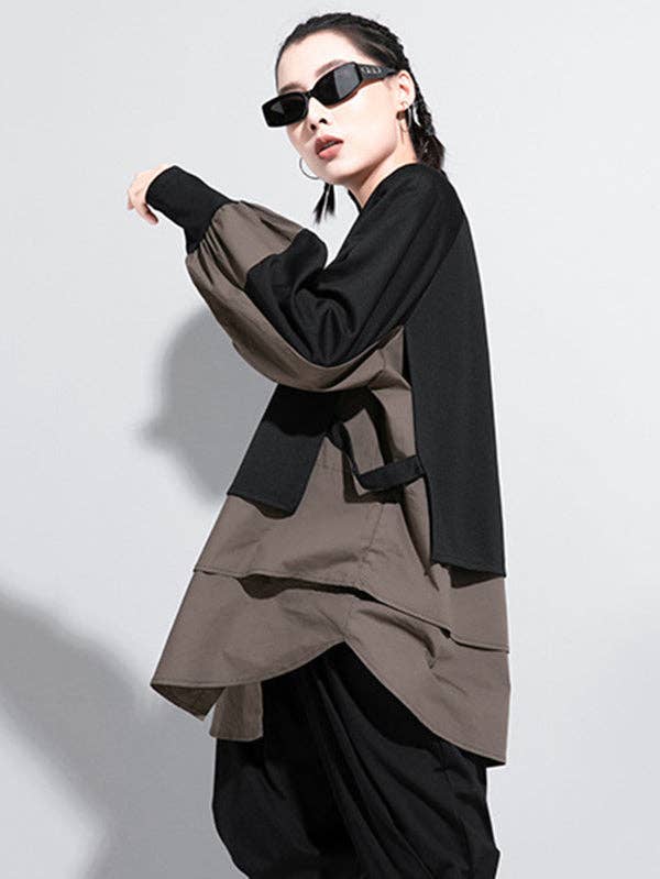 VividLux - Wholesale Overhemd met knopen - Dames - Originele valse twee T-shirttops1