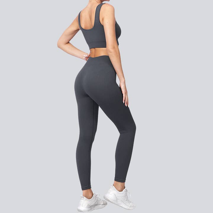 WONDERXFANS - Wholesale Activewear Set - Women's - Seamless yoga leggings and tank top two-piece set10