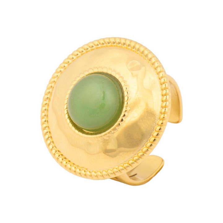 Luxenter - Wholesale Cocktail/Statement Ring - Anillo Luxenter acabado oro amarillo de 18k y Turquesa - Tezo
