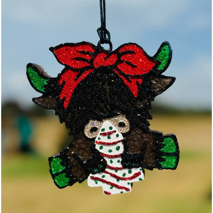 Christmas Highland with Cake Car Freshie/Car Scent/Car Decor for wholesale by Scent Story Freshies