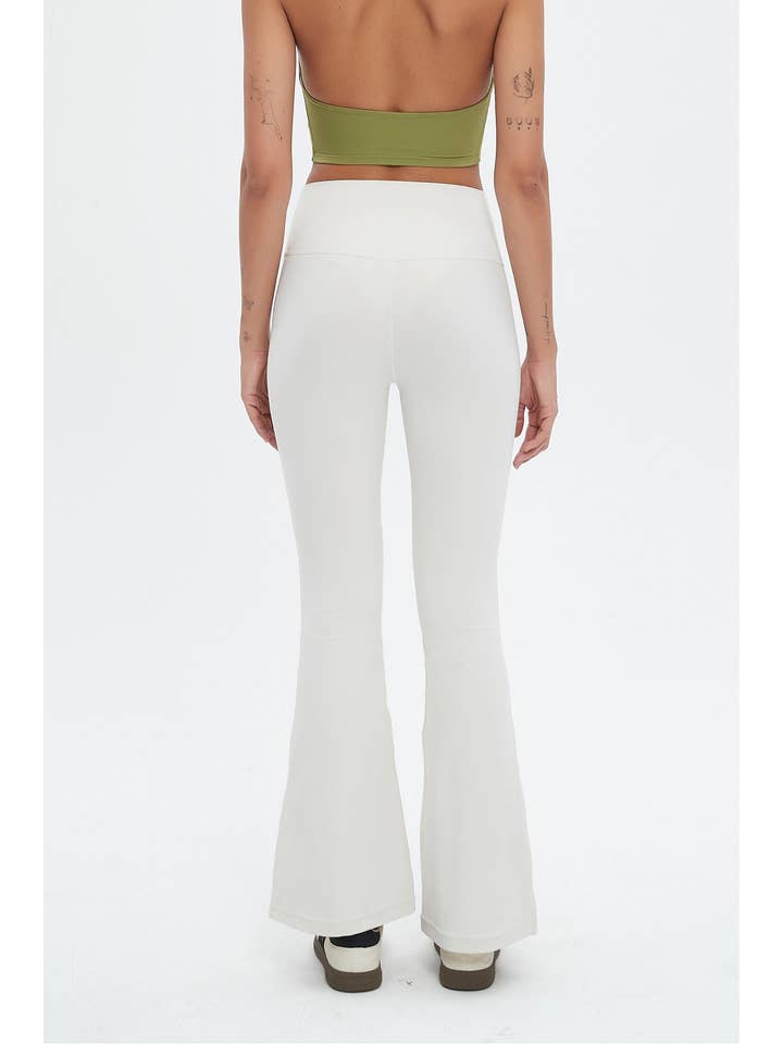 91thelabel - Vente Pantalon de sport – femme - Pantalon de yoga taille haute évasé sculptant Athena18