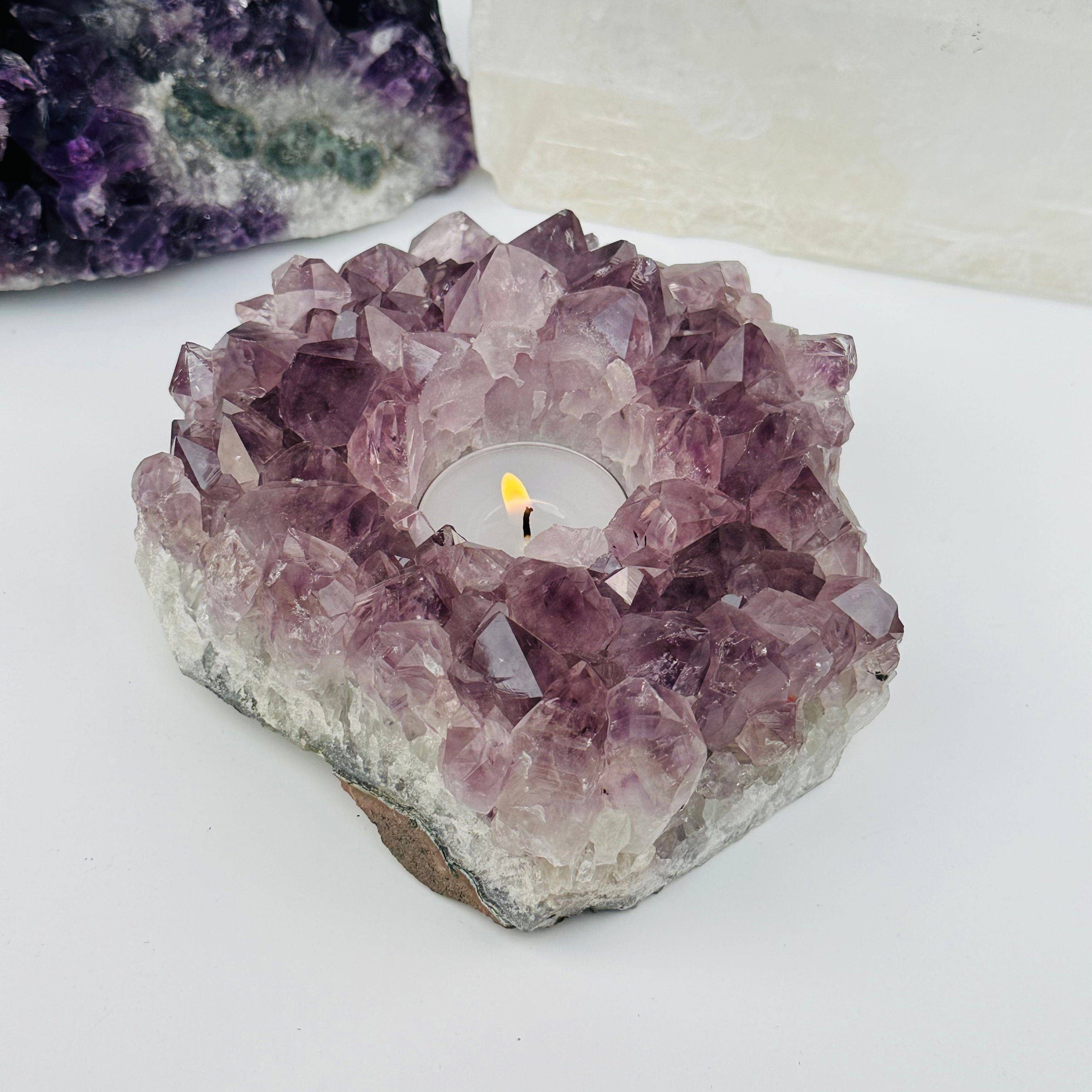 Rock Paradise - Wholesale Candle Holder - Amethyst Crystal Candle Holders - A Grade - (RK2-01)3