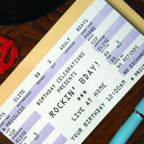 a. favorite design - Wholesale Birthday Card - Birthday Rock Ticket2