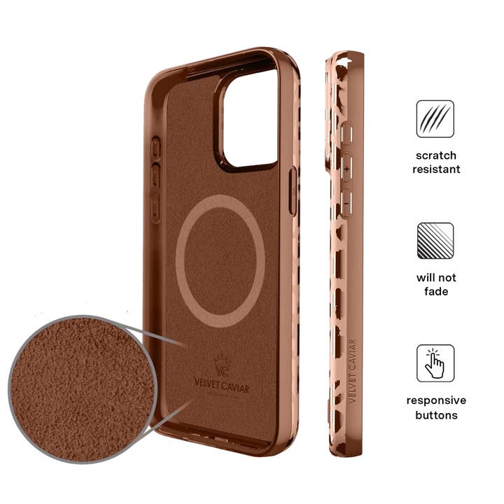VELVET CAVIAR - Wholesale Phone Case - Women's - iPhone 16 MagSafe Case - Bronze Chrome Leopard
