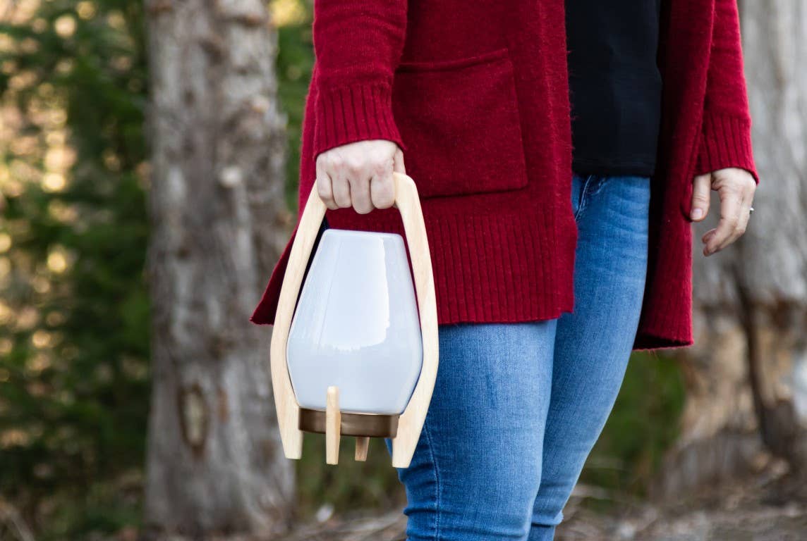 Allsop Home & Garden - Wholesale Lantern - Portable Wood & Glass LED Drifter Lantern - 12.25" Bronze2