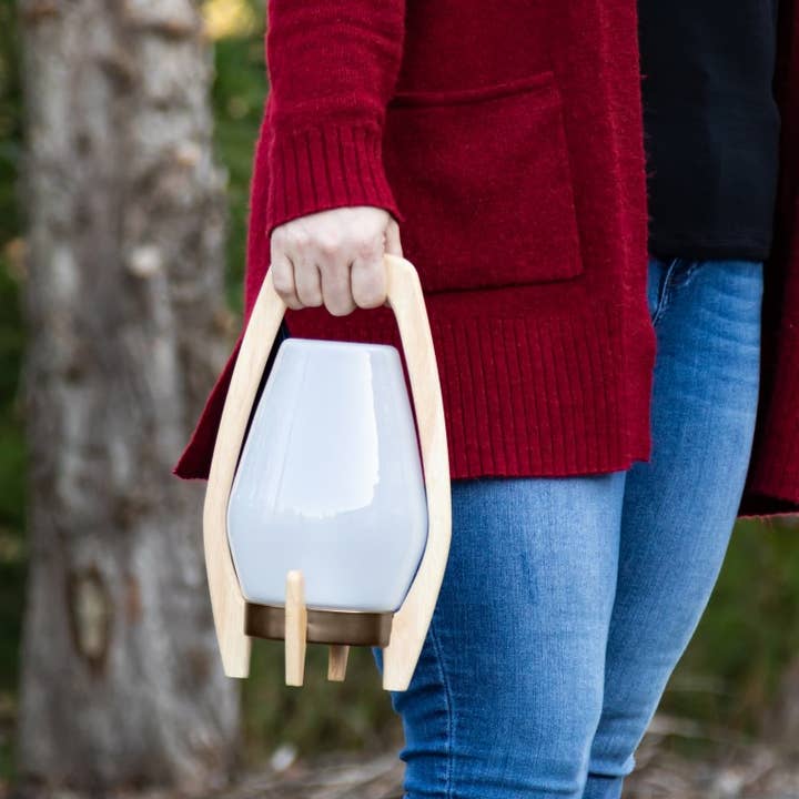 Allsop Home & Garden - Wholesale Lantern - Portable Wood & Glass LED Drifter Lantern - 12.25" Bronze2