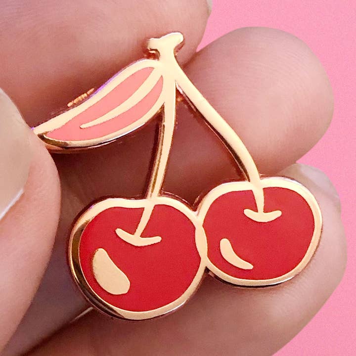 Épingle Cerises Chanceuses pour la vente par A Fink & Ink